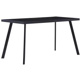 Black tempered glass dining table 140x70x75 cm by , Kitchen and dining tables - Ref: Foro24-281873, Price: 140,32 €, Discount: %