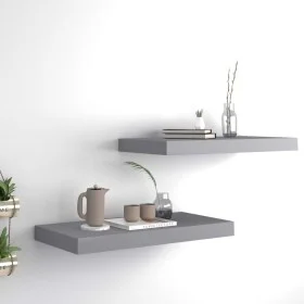 Floating wall shelves 2 units MDF gray 50x23x3.8 cm by vidaXL, Shelves and shelves - Ref: Foro24-323851, Price: 30,10 €, Disc...