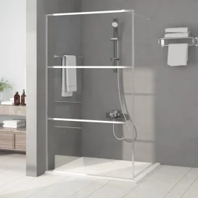 Shower screen made of clear silver tempered glass 115x195 cm by , Shower walls and screens - Ref: Foro24-152118, Price: 170,2...