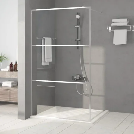 Shower screen made of clear silver tempered glass 115x195 cm by , Shower walls and screens - Ref: Foro24-152118, Price: 170,2...