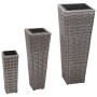 Set von 3 Stück künstlichem grauen Rattan-Blumenbeeten. von , Töpfe und Pflanzgefäße - Ref: Foro24-45424, Preis: 89,21 €, Rab...
