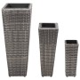 Set von 3 Stück künstlichem grauen Rattan-Blumenbeeten. von , Töpfe und Pflanzgefäße - Ref: Foro24-45424, Preis: 89,21 €, Rab...