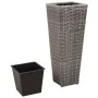 Set von 3 Stück künstlichem grauen Rattan-Blumenbeeten. von , Töpfe und Pflanzgefäße - Ref: Foro24-45424, Preis: 87,69 €, Rab...