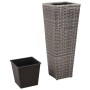 Set von 3 Stück künstlichem grauen Rattan-Blumenbeeten. von , Töpfe und Pflanzgefäße - Ref: Foro24-45424, Preis: 89,21 €, Rab...