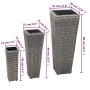Set of 3 pieces of synthetic gray rattan flowerbeds by , Pots and planters - Ref: Foro24-45424, Price: 89,21 €, Discount: %