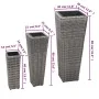 Set of 3 pieces of synthetic gray rattan flowerbeds by , Pots and planters - Ref: Foro24-45424, Price: 87,69 €, Discount: %