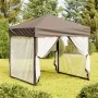 Folding party tent with taupe gray walls 2x2 m by , Tents and gazebos - Ref: Foro24-93512, Price: 107,53 €, Discount: %