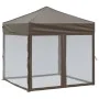 Folding party tent with taupe gray walls 2x2 m by , Tents and gazebos - Ref: Foro24-93512, Price: 107,53 €, Discount: %