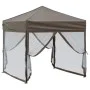 Folding party tent with taupe gray walls 2x2 m by , Tents and gazebos - Ref: Foro24-93512, Price: 107,53 €, Discount: %