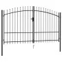 Cancel with double gate fence with black steel spikes 3x1.75 m by , garden gates - Ref: Foro24-145737, Price: 204,76 €, Disco...