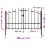Cancel with double gate fence with black steel spikes 3x1.75 m by , garden gates - Ref: Foro24-145737, Price: 204,76 €, Disco...