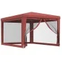 Party tent with 4 red HDPE mesh walls 3x4 m by , Tents and gazebos - Ref: Foro24-319235, Price: 98,87 €, Discount: %