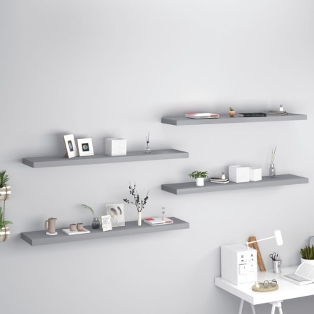 Estantes flotantes pared 4 MDF gris 120x23,5x3,8 cm de vidaXL, Estantes y estanterías - Ref: Foro24-323864, Precio: 84,70 €, ...