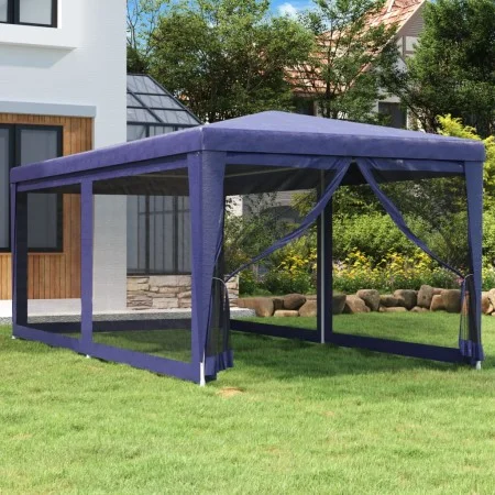 Party tent with 6 blue HDPE mesh walls 3x6 m by , Tents and gazebos - Ref: Foro24-319237, Price: 124,15 €, Discount: %