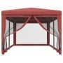 Partyzelt mit 6 Wänden aus rotem HDPE-Netzstoff, 3x6 m. von , Zelte und Pavillons - Ref: Foro24-319240, Preis: 133,33 €, Raba...