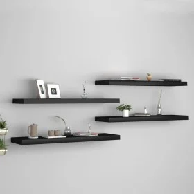 Schwebende Wandregale 4 Stück MDF schwarz 90x23,5x3,8 cm von vidaXL, Regale und Regale - Ref: Foro24-323840, Preis: 70,14 €, ...