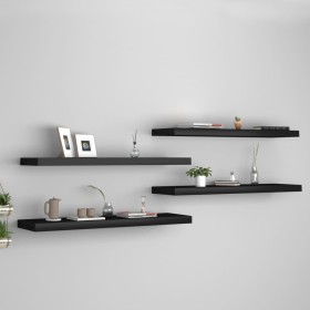 Schwebende Wandregale 4 Stück MDF schwarz 90x23,5x3,8 cm von vidaXL, Regale und Regale - Ref: Foro24-323840, Preis: 76,65 €, ...