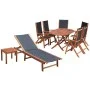 9-piece garden dining set with solid acacia wood and cushions. by , Garden sets - Ref: Foro24-42649, Price: 974,55 €, Discoun...