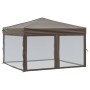 Folding party tent with taupe gray walls 3x3 m by , Tents and gazebos - Ref: Foro24-93533, Price: 125,24 €, Discount: %
