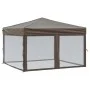 Folding party tent with taupe gray walls 3x3 m by , Tents and gazebos - Ref: Foro24-93533, Price: 118,88 €, Discount: %