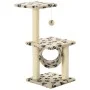 Katzenkratzer mit 65 cm Sisalstange in Beige mit Pfotenabdrücken. von , Katzenmöbel - Ref: Foro24-170549, Preis: 36,72 €, Rab...