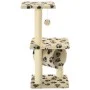 Katzenkratzer mit 65 cm Sisalstange in Beige mit Pfotenabdrücken. von , Katzenmöbel - Ref: Foro24-170549, Preis: 36,72 €, Rab...