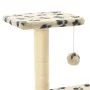 Katzenkratzer mit 65 cm Sisalstange in Beige mit Pfotenabdrücken. von , Katzenmöbel - Ref: Foro24-170549, Preis: 36,72 €, Rab...