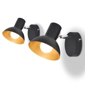 Lámparas de pared para 2 bombillas E27 negra dorada 2 unidades by , Wall sconces - Ref: Foro24-244408, Price: 23,67 €, Discou...
