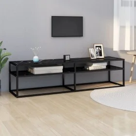TV-Möbel aus schwarzem Marmor in den Maßen 160x40x40,5 cm mit gehärtetem Glas. von , TV-Möbel - Ref: Foro24-331721, Preis: 91...