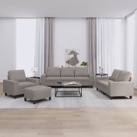 Juego de sofás 4 piezas tela gris taupe by , Sofas - Ref: Foro24-3201881, Price: 820,26 €, Discount: %