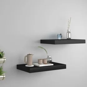 Floating wall shelves 2 pcs MDF black 40x23x3.8 cm by vidaXL, Shelves and shelves - Ref: Foro24-323827, Price: 28,41 €, Disco...