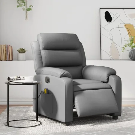 Sillón de masaje reclinable eléctrico cuero sintético gris by , Armchairs - Ref: Foro24-3205038, Price: 274,42 €, Discount: %