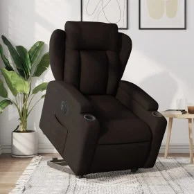 Sillón eléctrico reclinable elevable de tela marrón oscuro by , Armchairs - Ref: Foro24-3204511, Price: 365,82 €, Discount: %