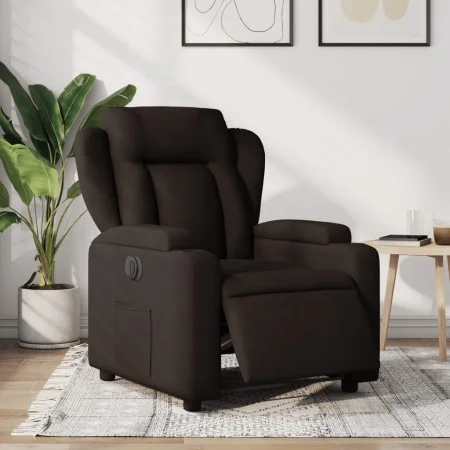 Sillón reclinable eléctrico tela marrón oscuro by , Armchairs - Ref: Foro24-3204463, Price: 275,70 €, Discount: %