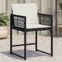 Gartenstühle mit Kissen, 4 Stück, aus schwarzem synthetischem Rattan von , Gartenstühle - Ref: Foro24-365017, Preis: 156,47 €...