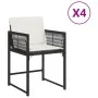Gartenstühle mit Kissen, 4 Stück, aus schwarzem synthetischem Rattan von , Gartenstühle - Ref: Foro24-365017, Preis: 182,06 €...