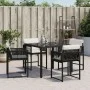 Sillas de jardín con cojines 4 unidades ratán sintético negro de , Sillas de jardín - Ref: Foro24-365017, Precio: 178,81 €, D...