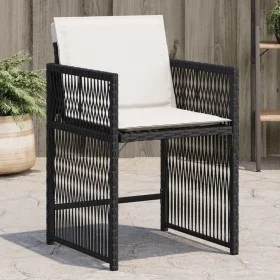 Gartenstühle mit Kissen, 4 Stück, aus schwarzem synthetischem Rattan von , Gartenstühle - Ref: Foro24-365034, Preis: 187,51 €...