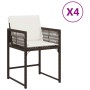 Sillas de jardín con cojines 4 unidades ratán sintético marrón by , Garden chairs - Ref: Foro24-365020, Price: 160,77 €, Disc...