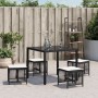 Taburetes de jardín con cojines 4 uds ratán PE negro 41x41x36cm by , Outdoor ottomans - Ref: Foro24-365055, Price: 97,79 €, D...