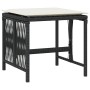 Taburetes de jardín con cojines 4 uds ratán PE negro 41x41x36cm by , Outdoor ottomans - Ref: Foro24-365055, Price: 97,79 €, D...