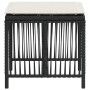 Taburetes de jardín con cojines 4 uds ratán PE negro 41x41x36cm by , Outdoor ottomans - Ref: Foro24-365055, Price: 97,79 €, D...
