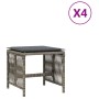 Taburetes de jardín con cojines 4 uds ratán PE gris 41x41x36 cm von , Hocker für den Außenbereich - Ref: Foro24-365057, Preis...