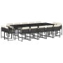 Set comedor de jardín con cojines 15 pzas ratán sintético negro by , Garden sets - Ref: Foro24-3211590, Price: 830,77 €, Disc...