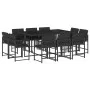 Set de comedor jardín 11 pzas con cojines ratán sintético negro von , Gartensets - Ref: Foro24-3211567, Preis: 615,53 €, Raba...