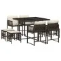 Set comedor para jardín 9 pzas y cojines ratán sintético marrón by , Garden sets - Ref: Foro24-3211497, Price: 384,36 €, Disc...