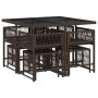 Set comedor para jardín 9 pzas y cojines ratán sintético marrón von , Gartensets - Ref: Foro24-3211497, Preis: 348,84 €, Raba...