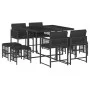 Set de comedor de jardín 9 pzas y cojines ratán sintético negro by , Garden sets - Ref: Foro24-3211495, Price: 378,17 €, Disc...