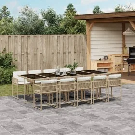 Set comedor de jardín 11 pzas con cojines ratán sintético beige von , Gartensets - Ref: Foro24-3211474, Preis: 771,47 €, Raba...