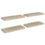 Schwebendes Wandregal 4 Stück MDF-Eiche 60x23,5x3,8 cm von vidaXL, Regale und Regale - Ref: Foro24-323876, Preis: 63,80 €, Ra...